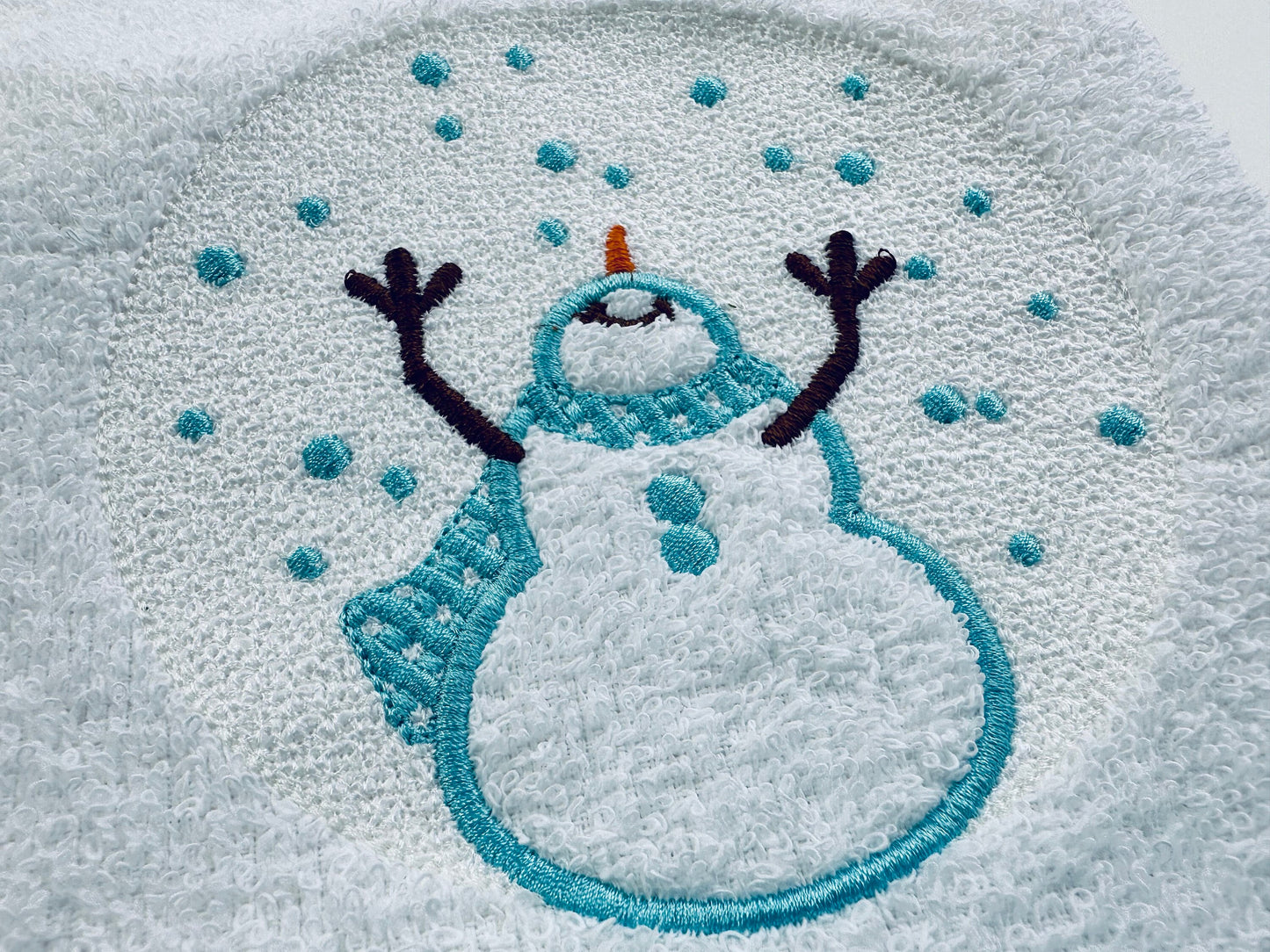 Embossed Towel Snowman