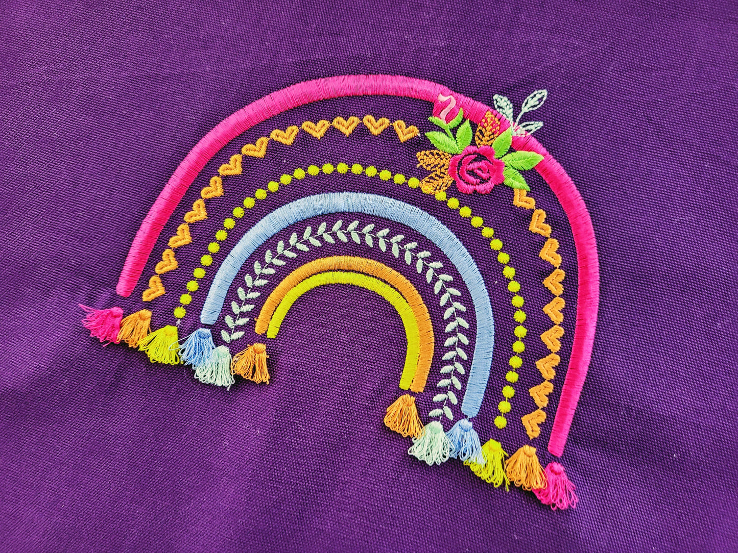 Boho Rainbow with Roses and Tassels
