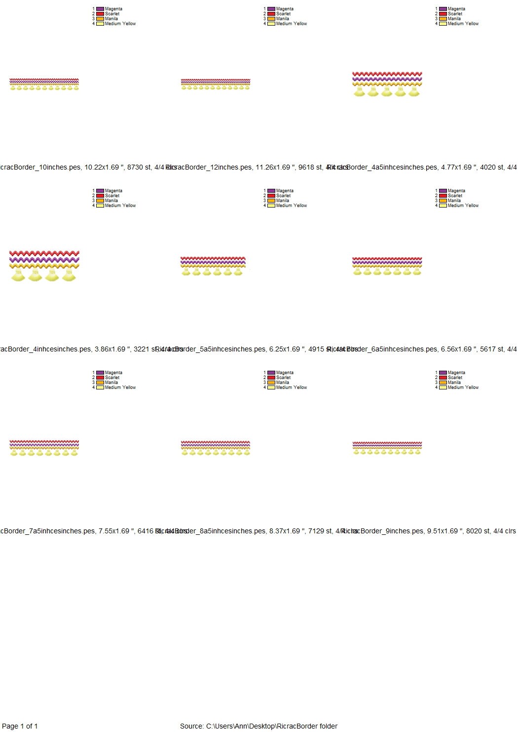 Ric Rac Fringed Tassel Bottom Border