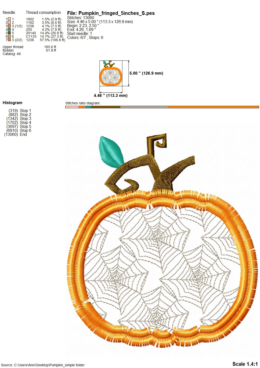 Fringed Halloween Pumpkin Spiderweb