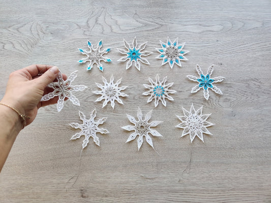 Snowflake Freestanding lace machine embroidery designs SET of 5 types