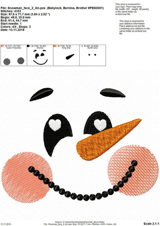 Doll Snowman Face Set of 5