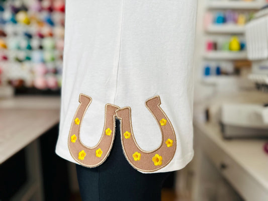 Floral Horseshoe Split Side Seam