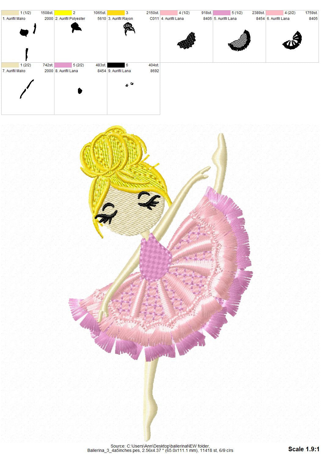 Fringed Pretty Ballerina Set of 7
