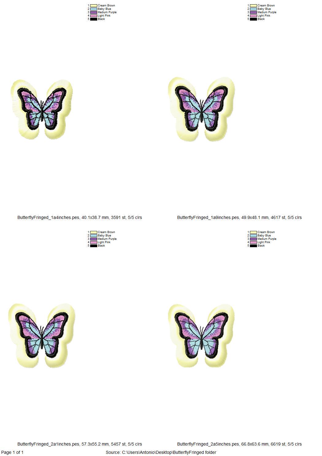 Mini Butterfly Fringed Fluffy Wings