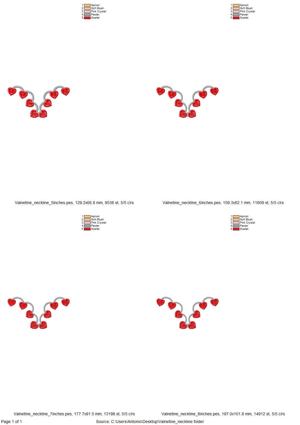 Valentine Heart Neckline Scalloped Cutout