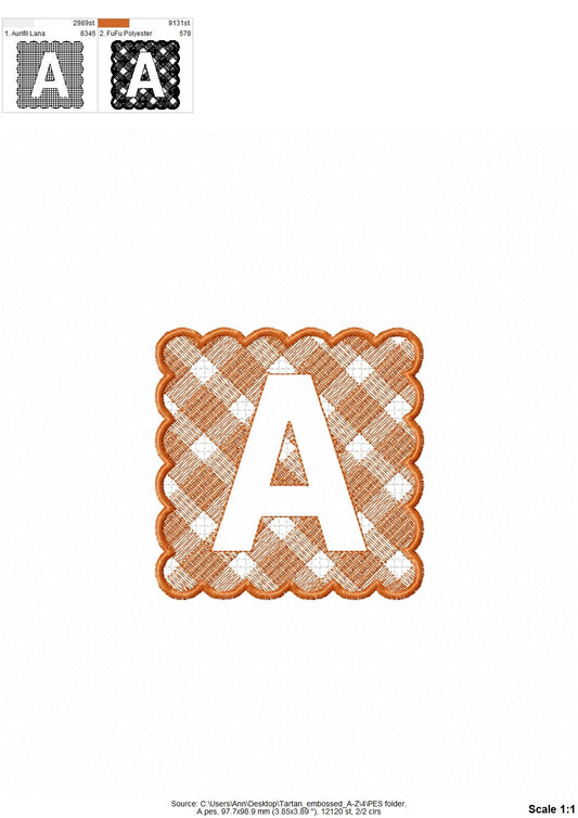 Embossed Towel Plaid Monogram Font