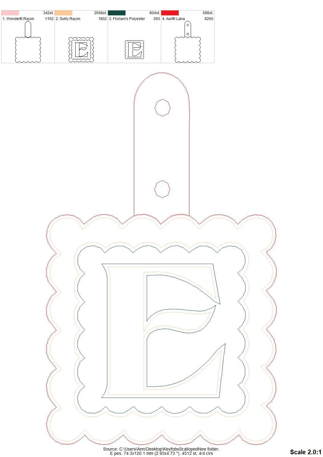 Special Puffy Puff Foam Scalloped Keychain