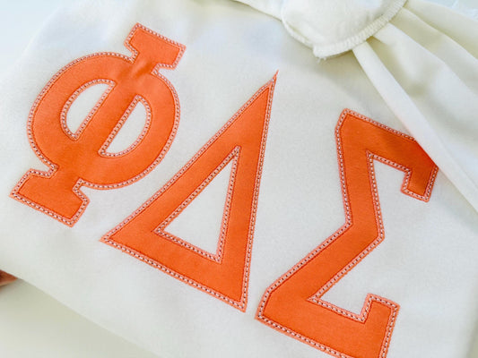 Big Sizes Sororities Greek Font Applique