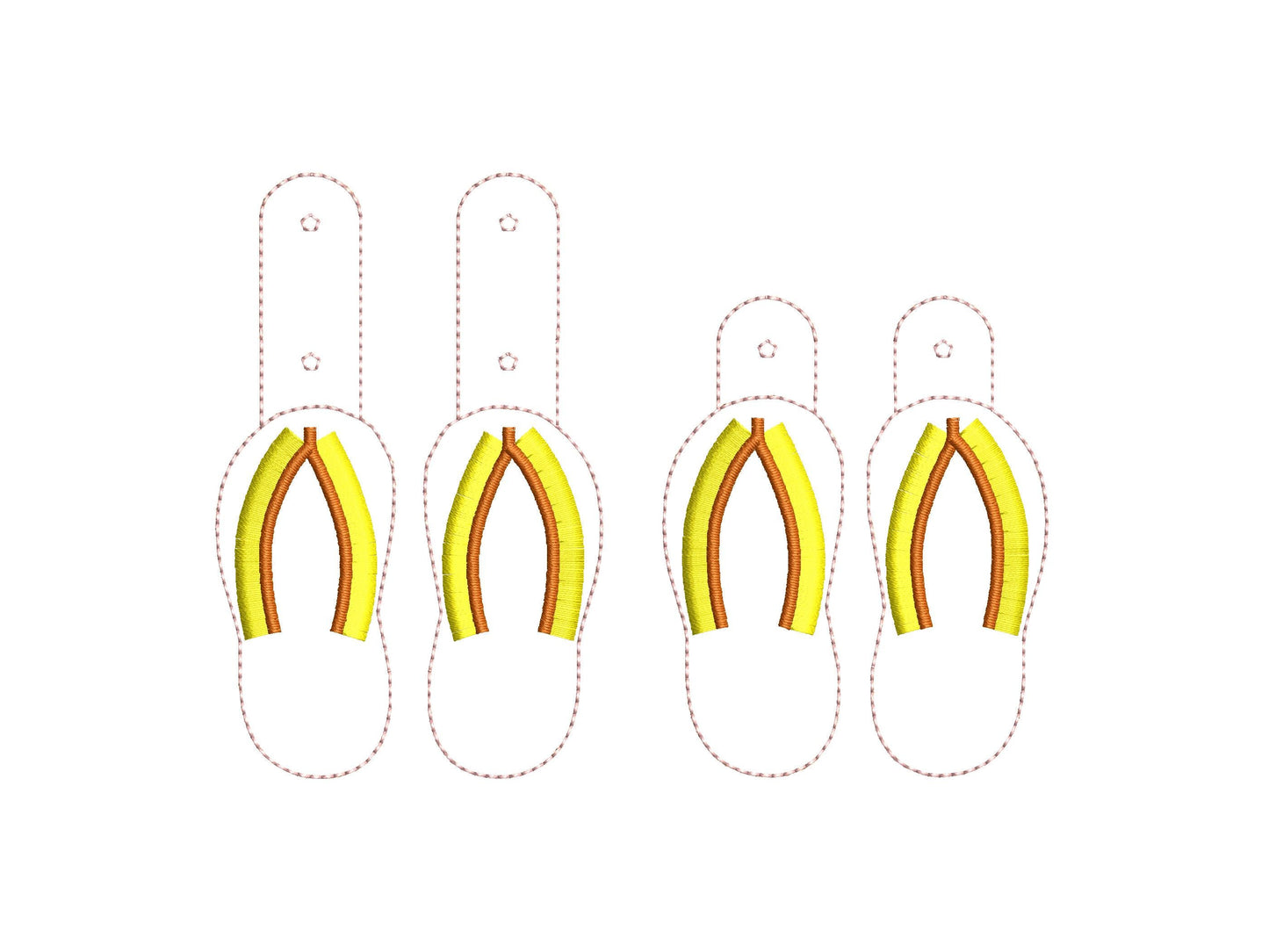 Fringed Summer Flip Flops Keychain