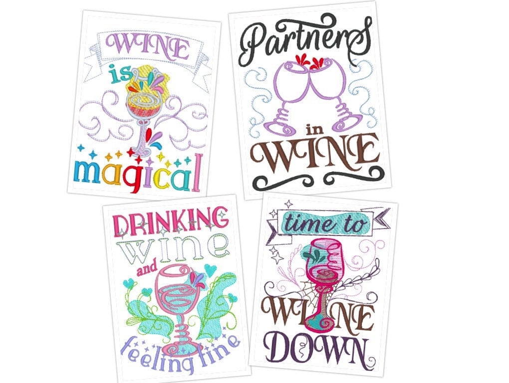 Kitchen Wine Quote Set of 4