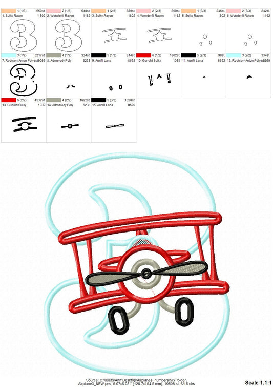 Airplane Birthday Number 3 Three