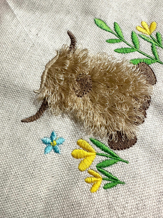 Fringed Longhorn Highland Little Cow Calf