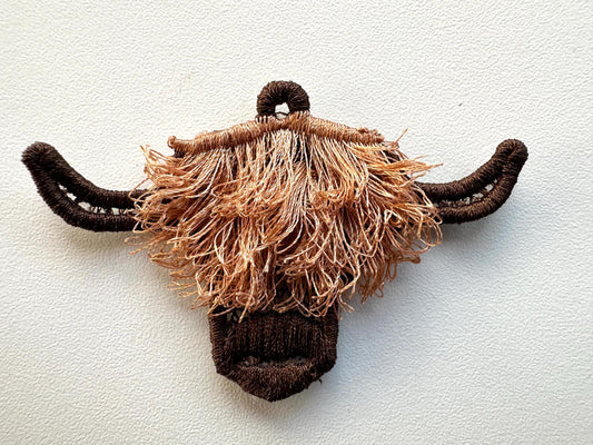 Fringed Highland Cow Earrings Charm