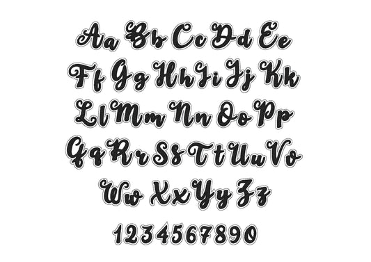 Faux Chenille Glitter HTV Vinyl Font