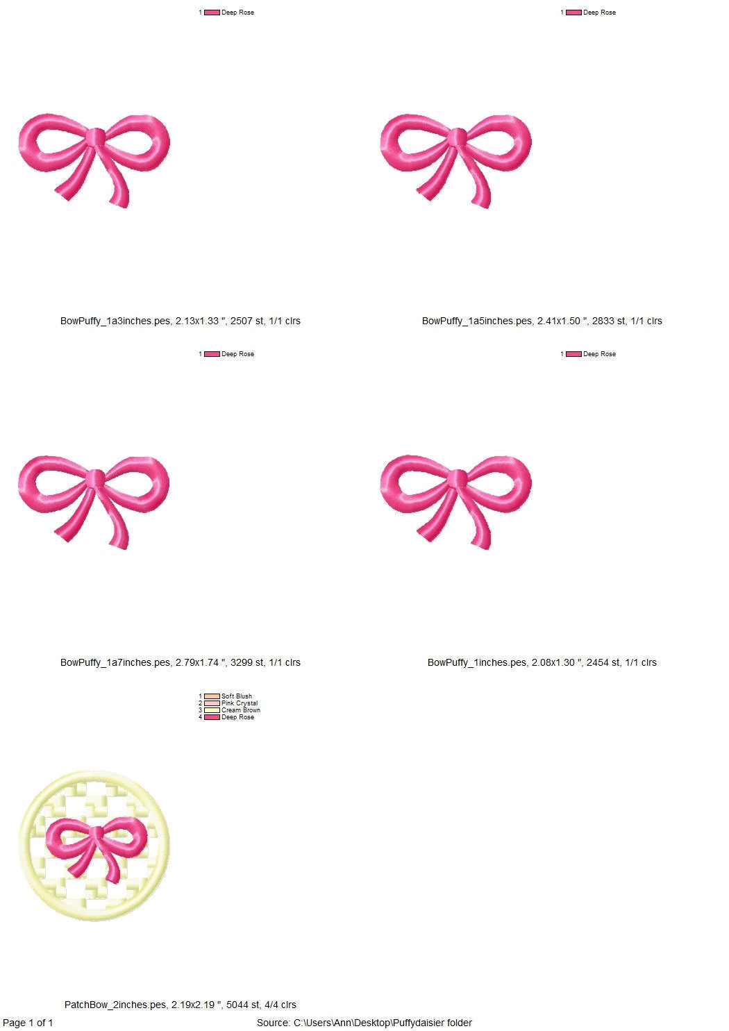 Puffy Puff Foam Little Bow