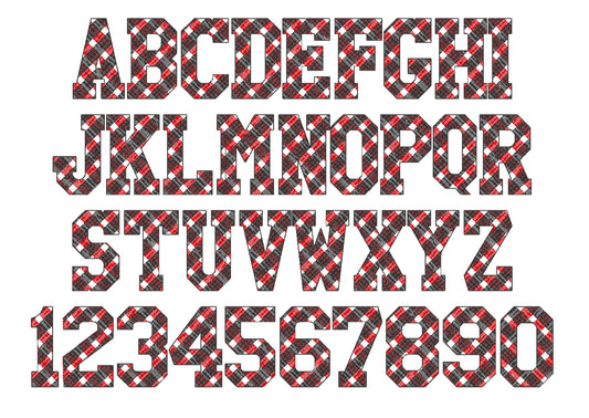 Gingham Block Athletic Varsity Font