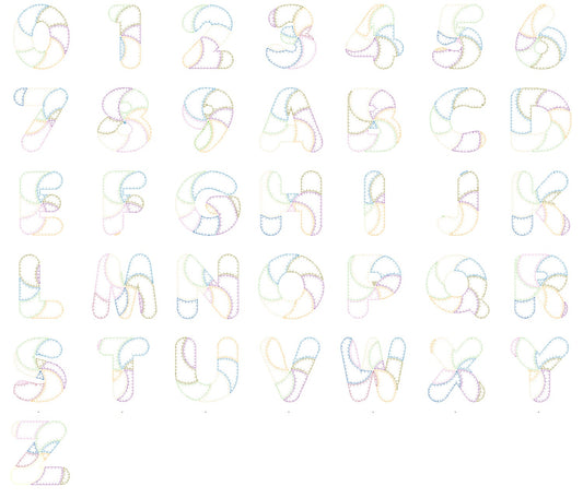 Patchwork Rag Edges Sweet Candy Lollipop Font