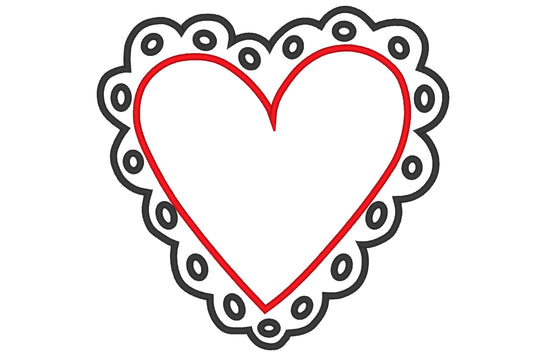 Wednesday dark style dolly old fashioned Valentine Heart Applique