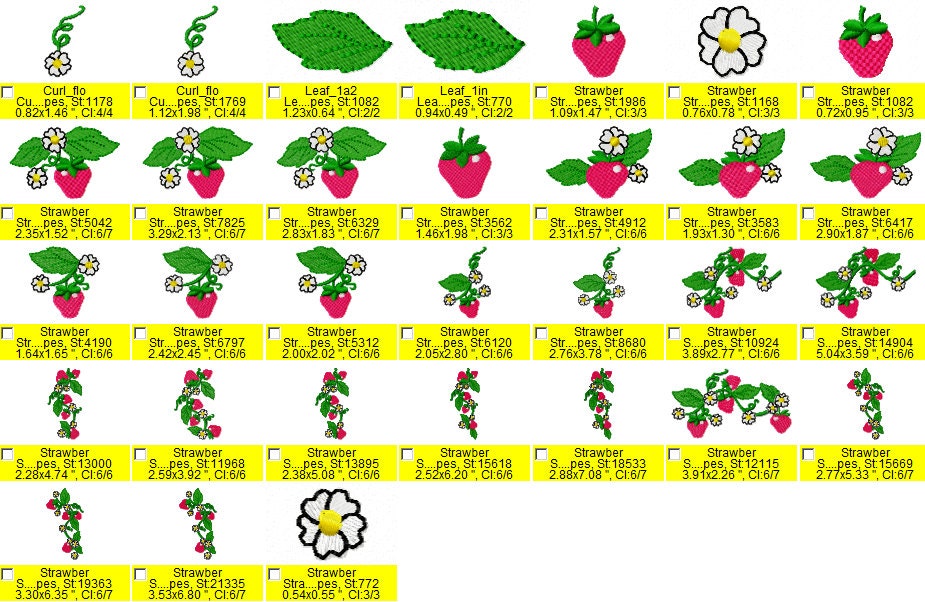 Strawberry sweets machine embroidery designs, Big set of various, may
