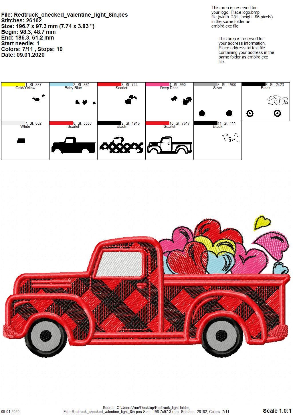 Wagon Red Truck with Heart