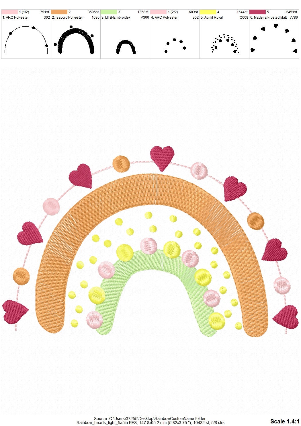 Boho Rainbow with Pearls and Hearts