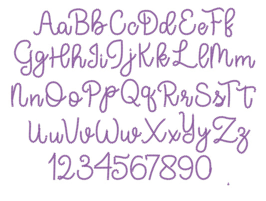 Small Bold Dense Chain Stitch Font
