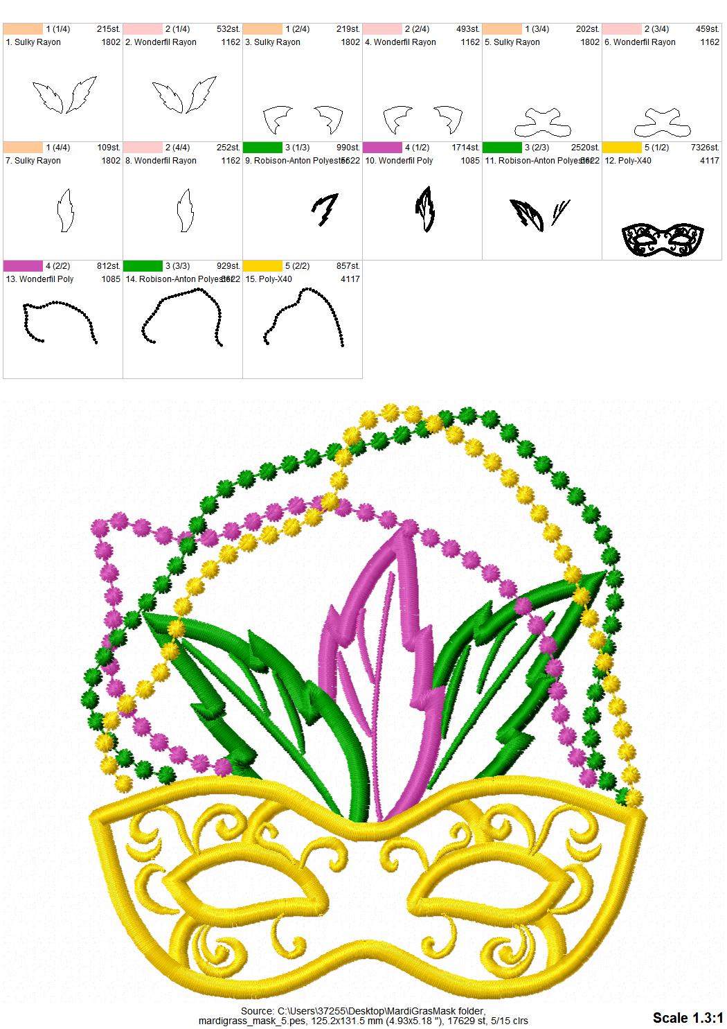 Mardi Gras Mask Applique