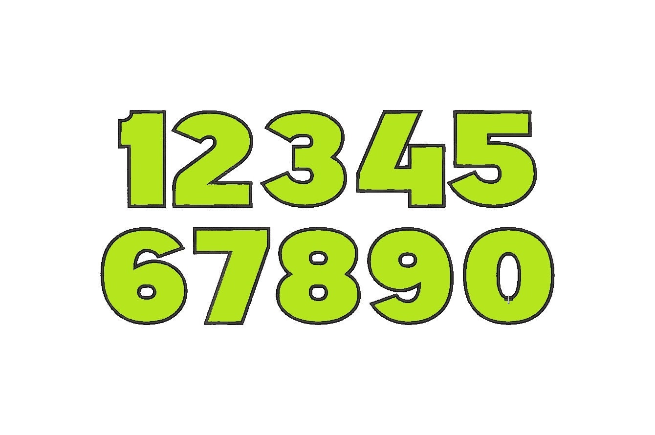 Bold Block Wide Satin Outline Birthday Numbers