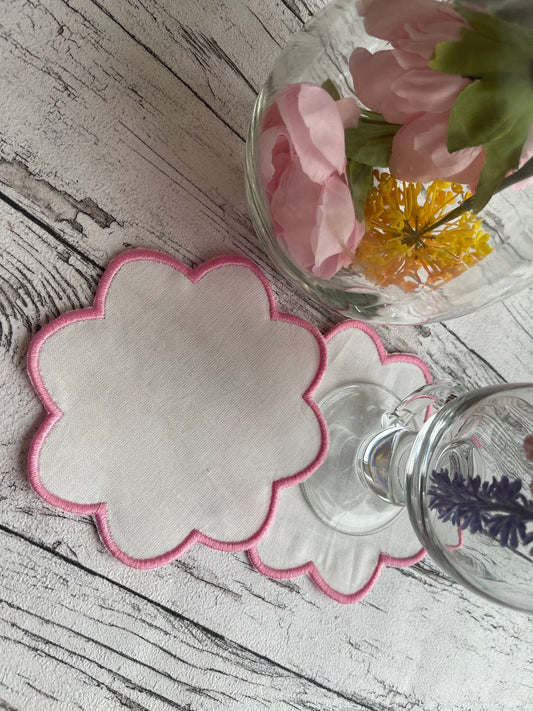 Floral Shape Napkin Coaster Set ITH