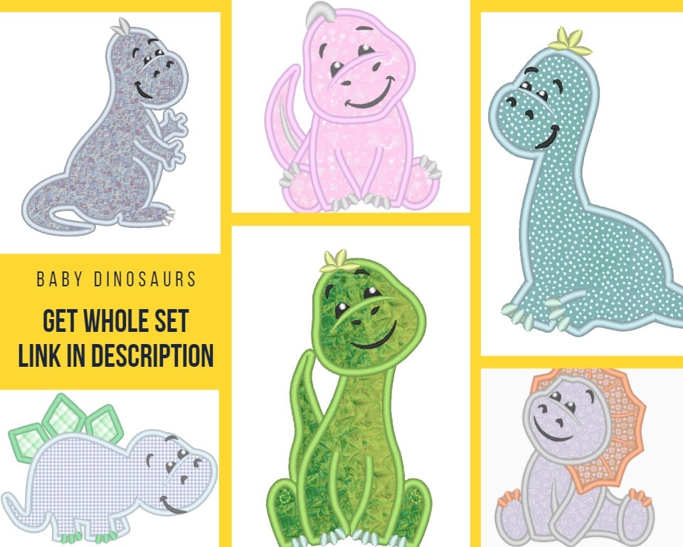 Little Dinosaur Baby Applique