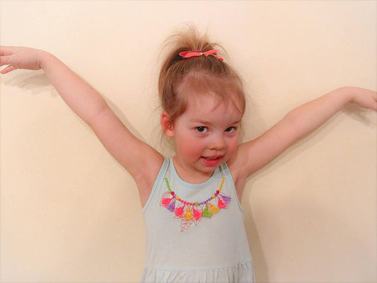 Necklace Fringed tassels and Leaves