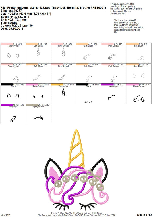 Skulls and Bones Halloween Unicorn