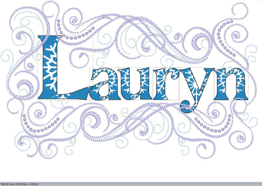 Swirl curl monogram frame and border SET perfect combining results Set