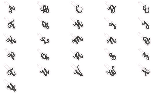 Initial Script Monogram Keychain