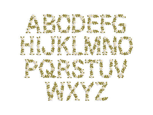 Fringed Daisy Flower Floral Font