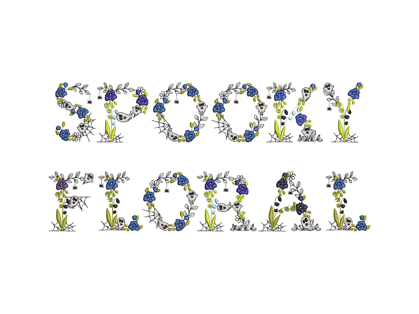 Halloween Spooky Floral Font