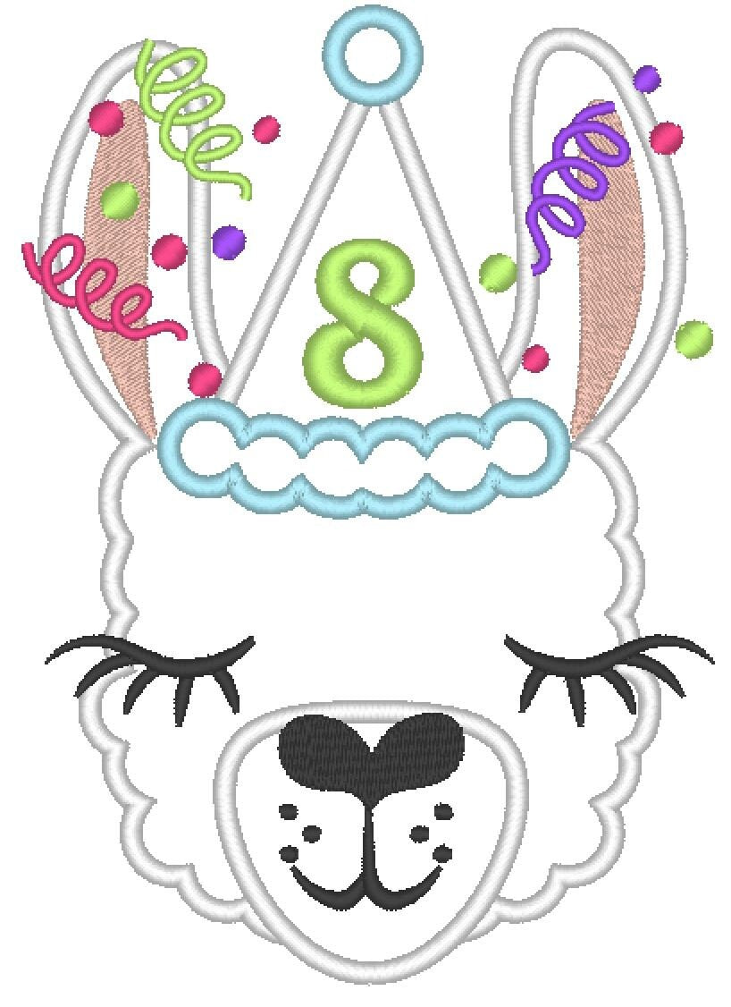 Llama Alpaca Birthday Hat Number Set