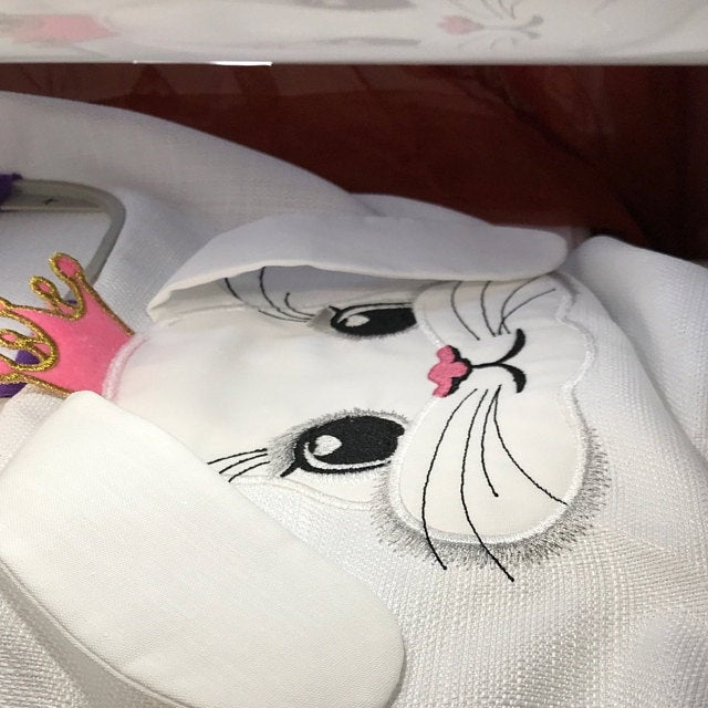 Bunny Princess Crown Hooded Towel