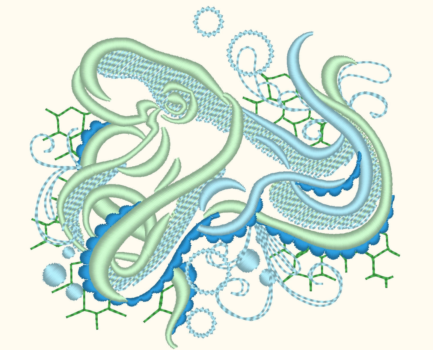 Octopus Silhouette with Curls