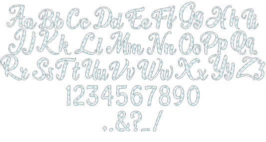 Snow Font light sketch outline machine embroidery font alphabet letters