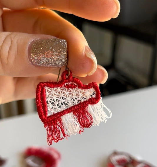 Cheer Fringed earrings Sport charm football pendant FSL freestanding