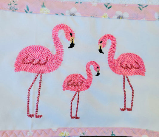 Chain stitch Flamingo embroidery chain flamingos machine embroidery