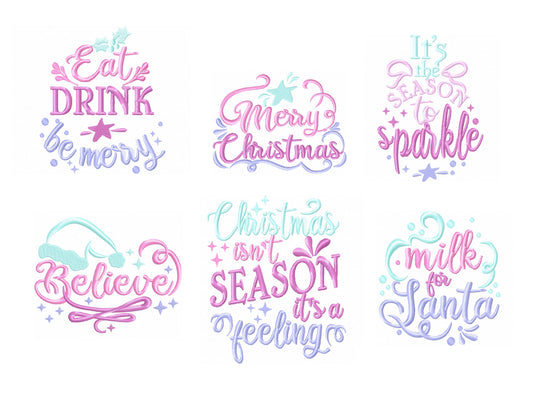 Sparkling Merry Christmas Saying Set