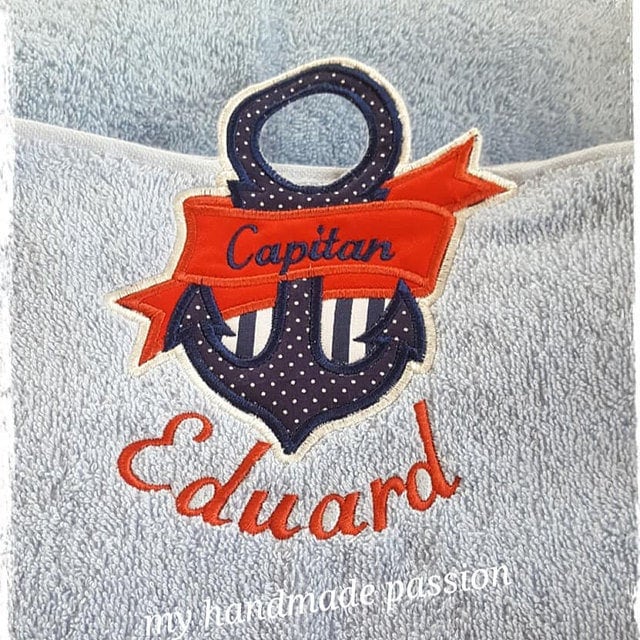 Anchor with Banner Towel Hanging Hole Topper