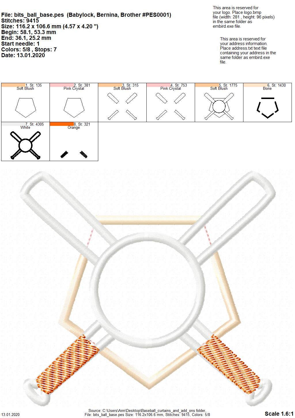 Sport Baseball Curtain Hole ITH