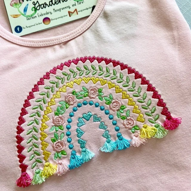 Boho Rainbow Flower Rose and Tassels