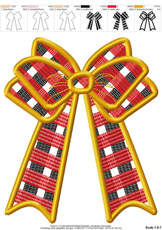 Gingham Plaid Patterned Lora Bow