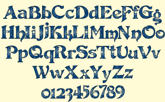 Embossed Snowflake Frozen Font