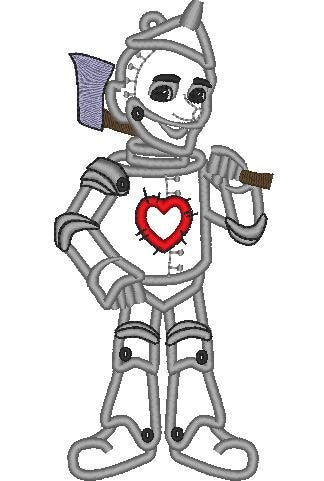 Tin Woodman The Wonderful Wizard of Oz machine embroidery applique